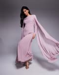 [Beauut] Beauut Lina maxi cape sleeve maxi dress in pink 16 Pink