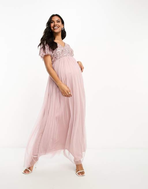 Pink maxi dress clearance maternity