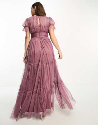 Mauve maternity hot sale bridesmaid dress