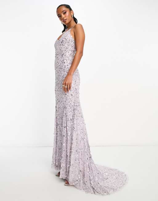 Maya black sequin 2024 fishtail maxi dress