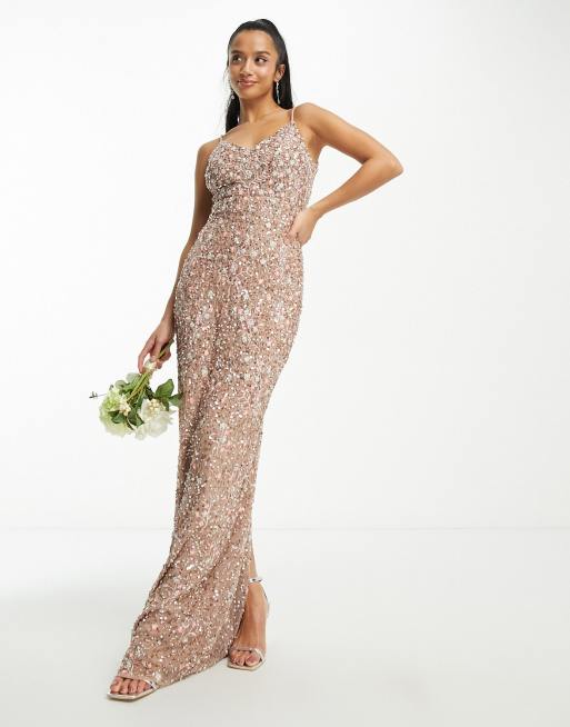 Yaen Strapless Sequin Maxi Dress