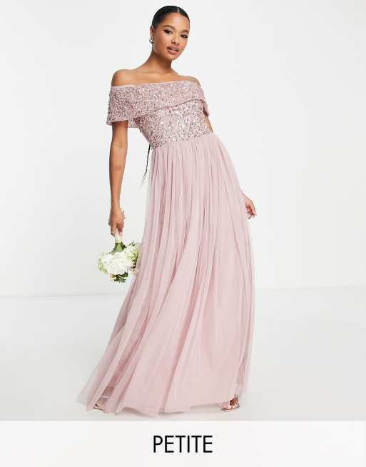 Pink embellished gown sale