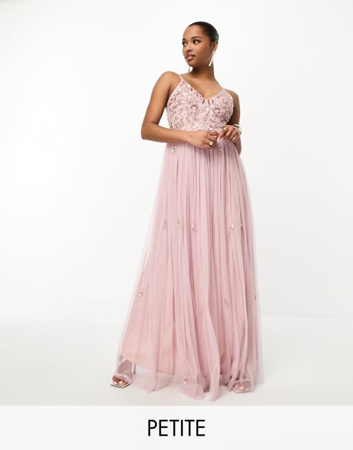 Petite blush 2024 maxi dress