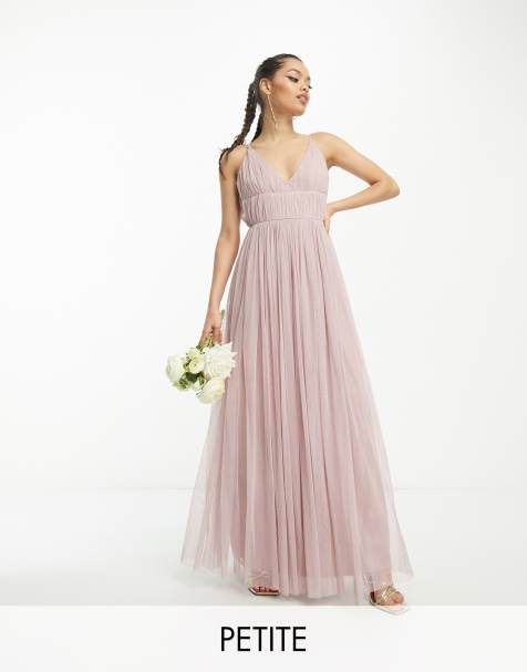 Beauut Petite - L'invitée - Robe longue en tulle à superposition - Rose glacé - view 1