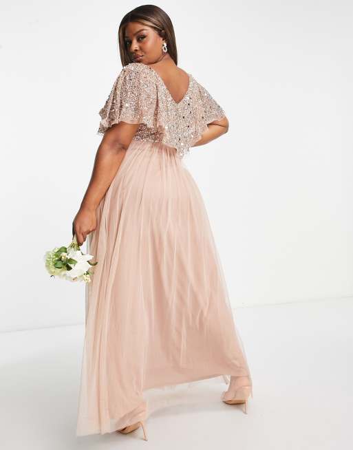 Plus size taupe outlet bridesmaid dresses