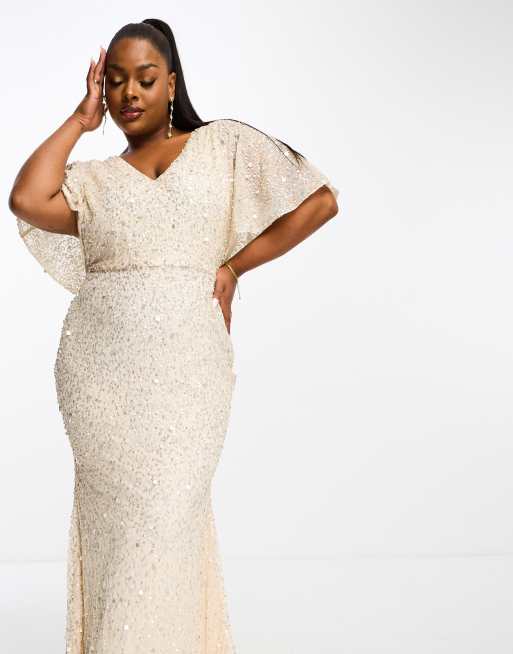 Plus size 2025 embellished maxi dress