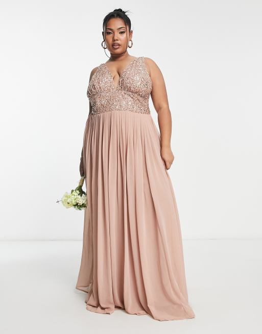 Asos taupe cheap bridesmaid dress