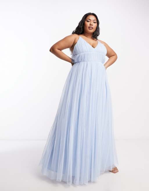 Baby blue plus size on sale dress