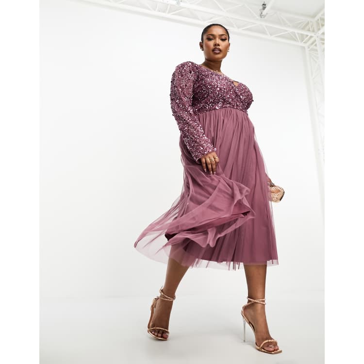 Mauve color shop plus size dresses