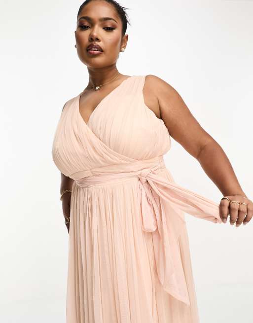 Plus size blush outlet long dress