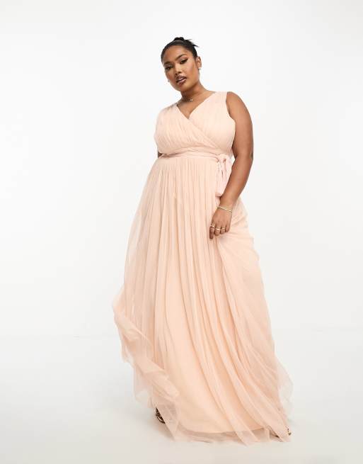 Blush pink maxi 2024 dress plus size