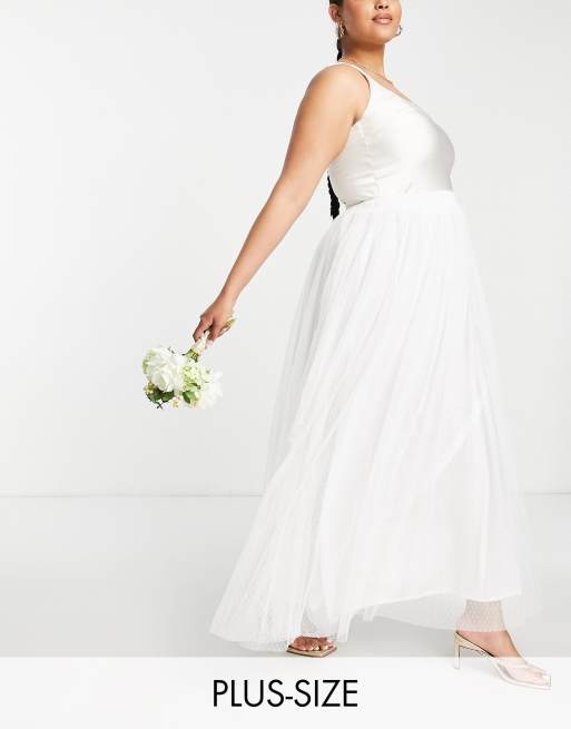 Beauut Plus - Gonna lunga da sposa in tulle bianco