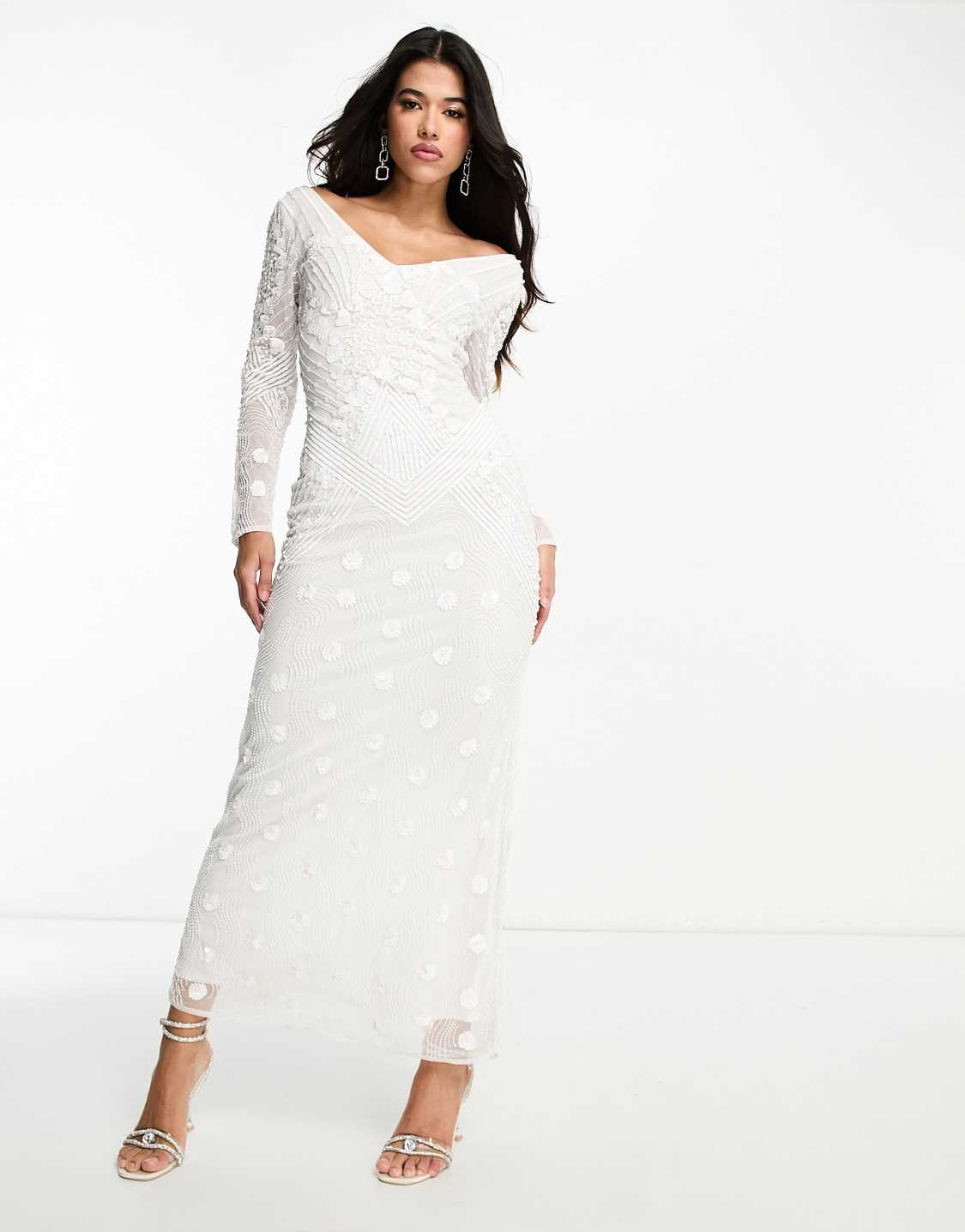 Beauut Robe de mari e longue avec dos chancr Blanc The