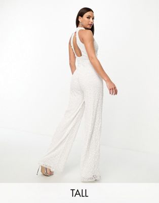Beauut Tall Bridal jumpsuit in ivory