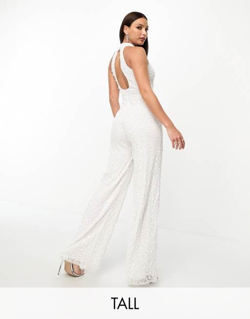 Beauut Tall Bridal jumpsuit in ivory