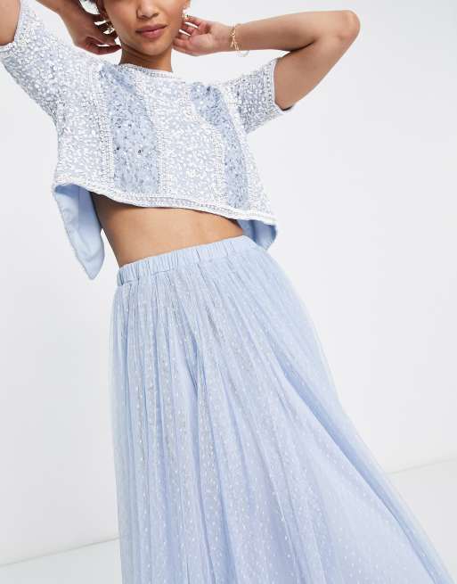 Light blue 2025 skirt and top