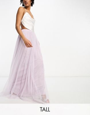 Beauut Tall tulle maxi skirt in lilac