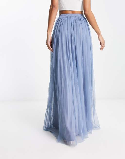 Beauut tulle maxi skirt in dark blue ASOS