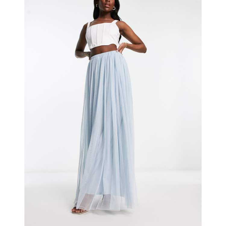 Needle & thread tulle maxi skirt in vintage blue best sale