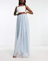 Lace & Beads Exclusive Tulle Maxi Skirt in White Daisy - Part of A Set