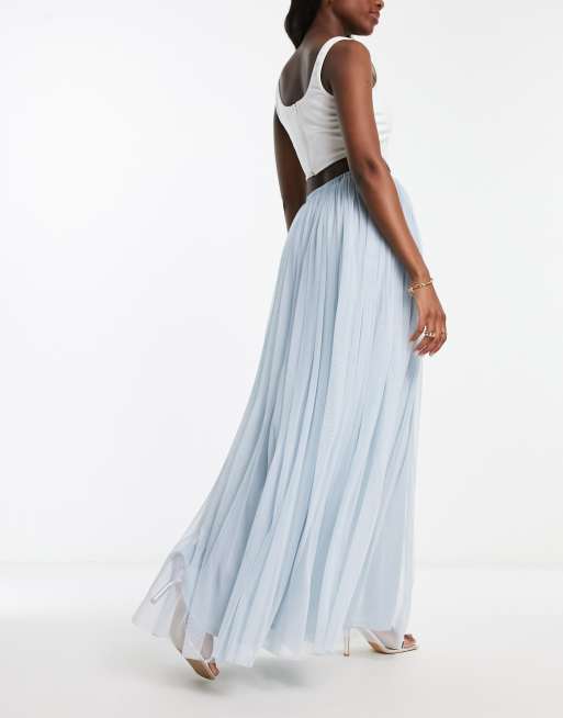 Beauut tulle maxi skirt in ice blue ASOS
