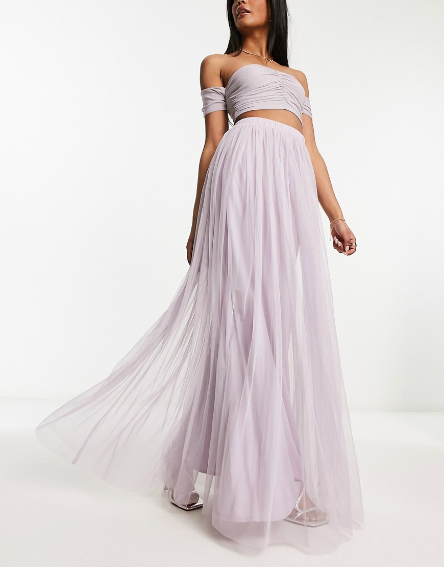 Beauut tulle maxi skirt in lilac-Purple