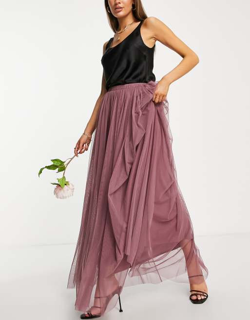 Mauve tulle 2025 maxi skirt