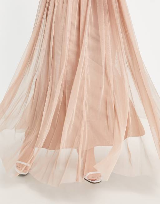 Beauut tulle maxi skirt in mink ASOS