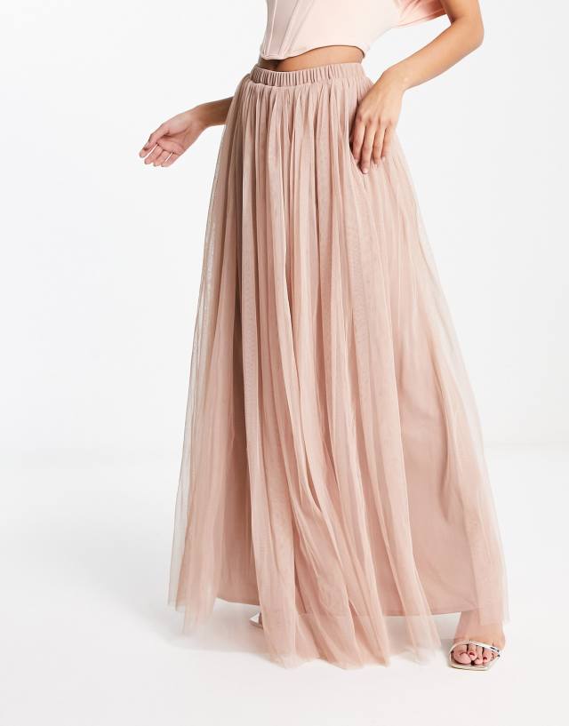 Beauut tulle maxi skirt in mink