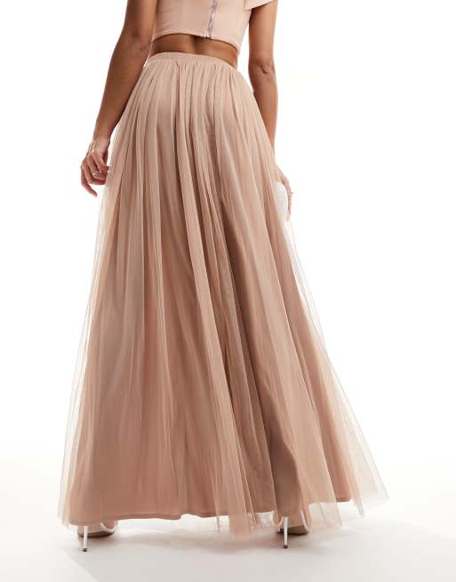 Gold tulle clearance maxi skirt