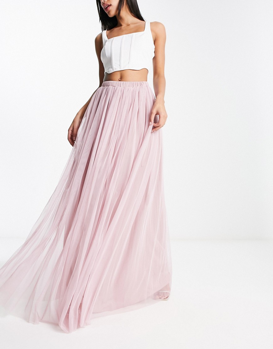 Beauut tulle maxi skirt in soft pink