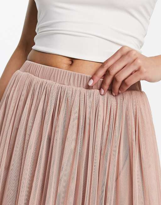 Lace & Beads Exclusive Tulle Maxi Skirt in White Daisy - Part of A Set