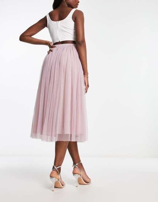 Pink tulle 2024 midi skirt uk