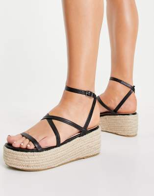 Black strappy espadrille sandals new arrivals