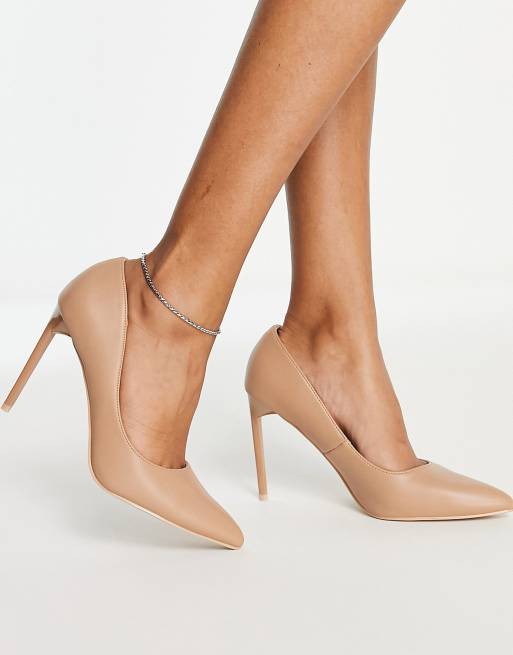 BEBO antix pointed heeled shoes in beige | ASOS