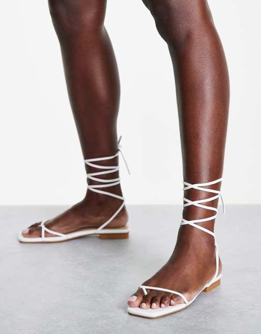 White store tie sandals