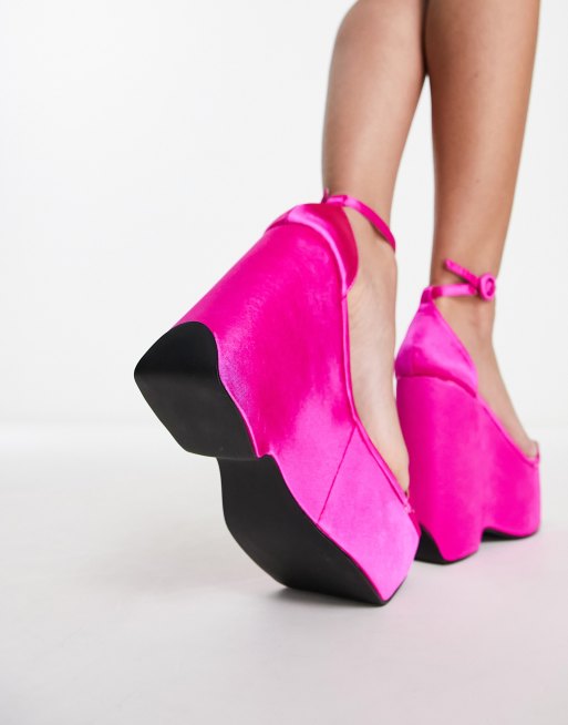 Baby pink 2024 wedge heels