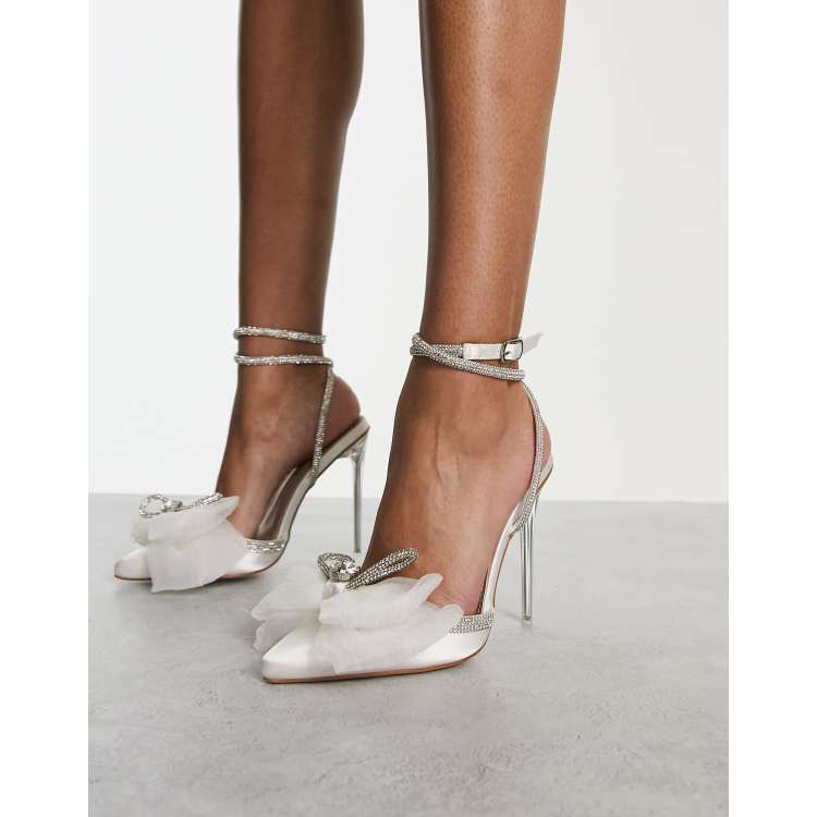 White hot sale satin shoes