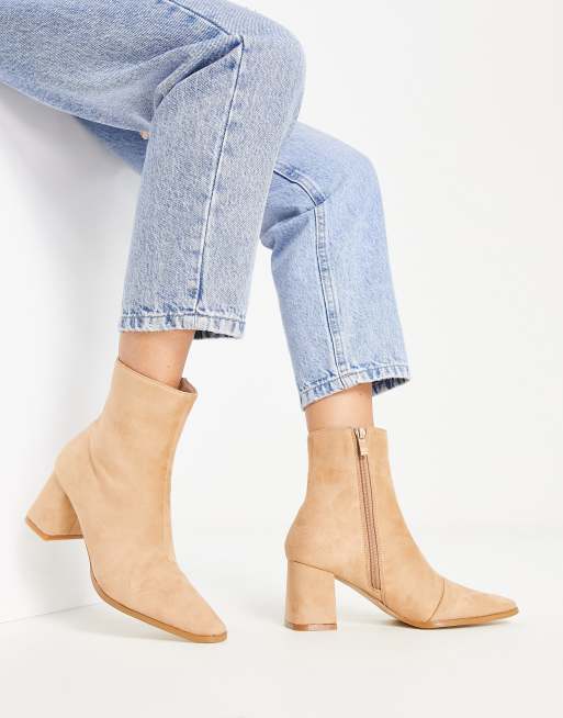 Bottines a talon online beige