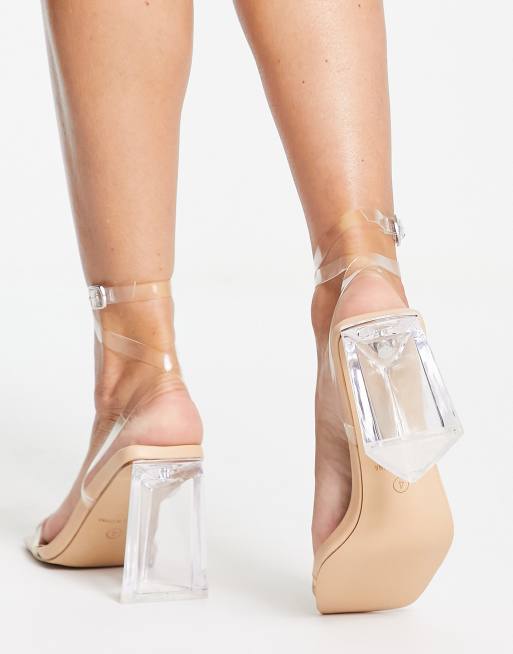 BEBO Raquel Sandales transparentes talon Beige transparent