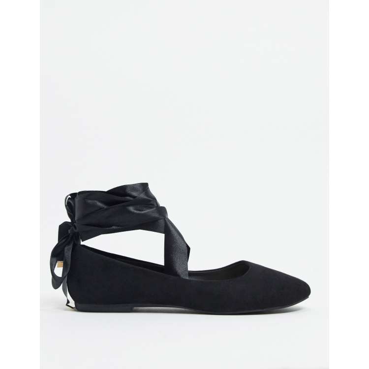 BEBO ribbon tie ballet flats in black