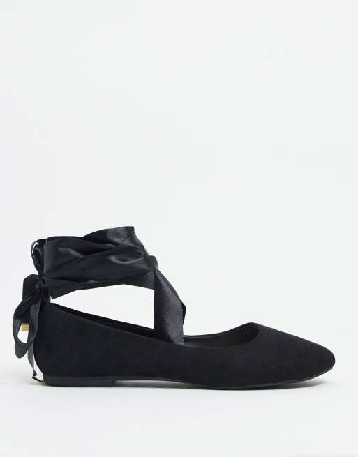 Ribbon lace best sale up ballet flats