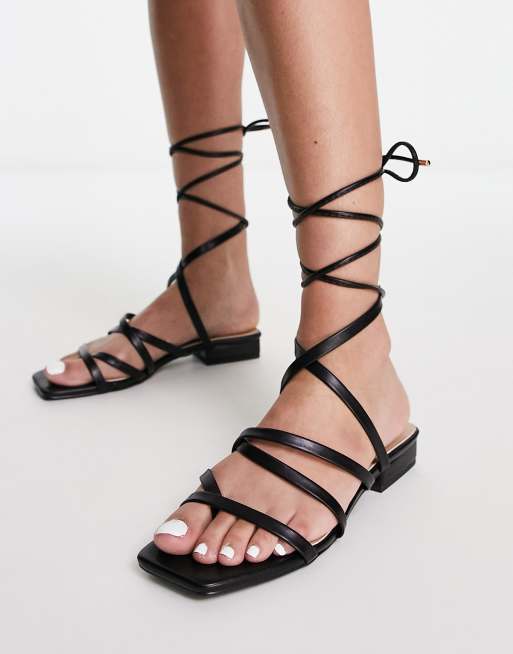 Black strappy sale flats