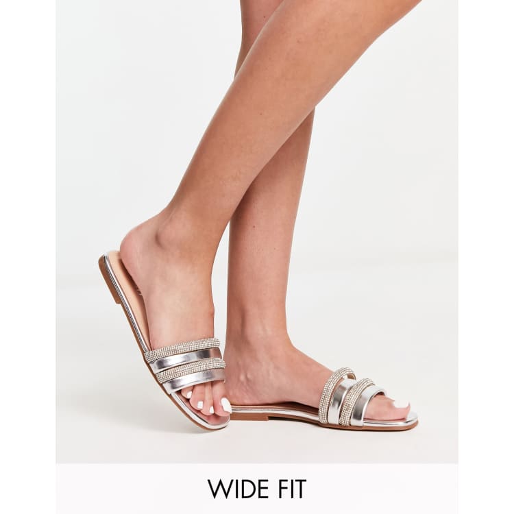 Asos silver sandals flat online