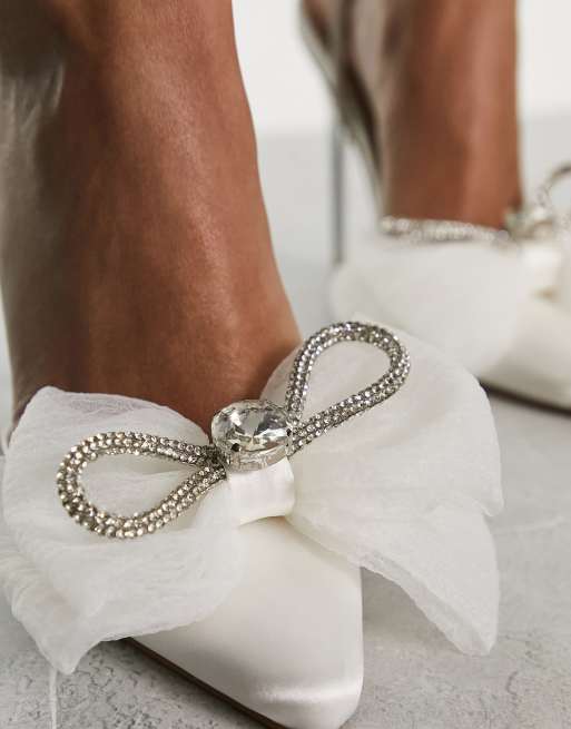 Bow bridal shoes hot sale