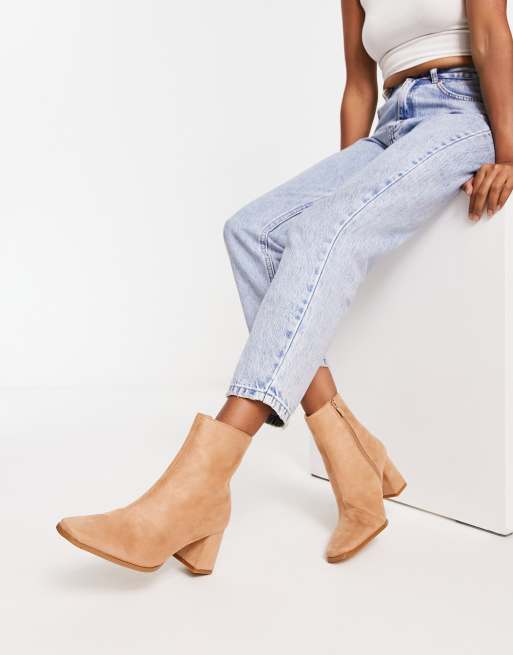 Bebo Wide Fit Mollie heeled ankle boots in beige , 4 of 4