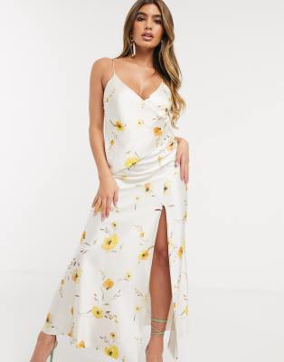 bec and bridge yellow midi dress