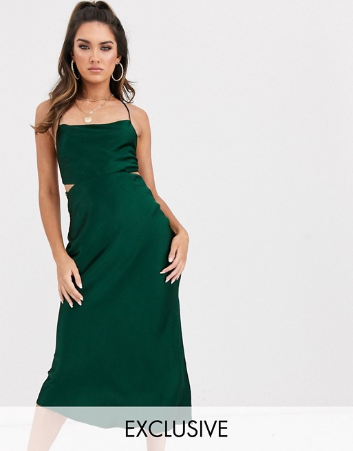 Bec & Bridge exclusive emerald midi slip dress