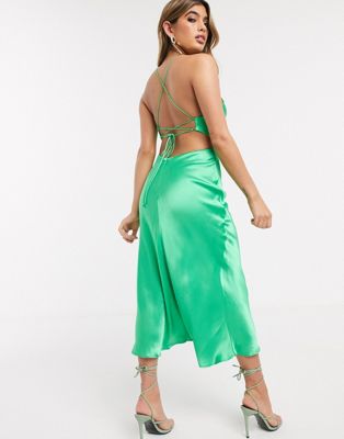 emerald slip dress