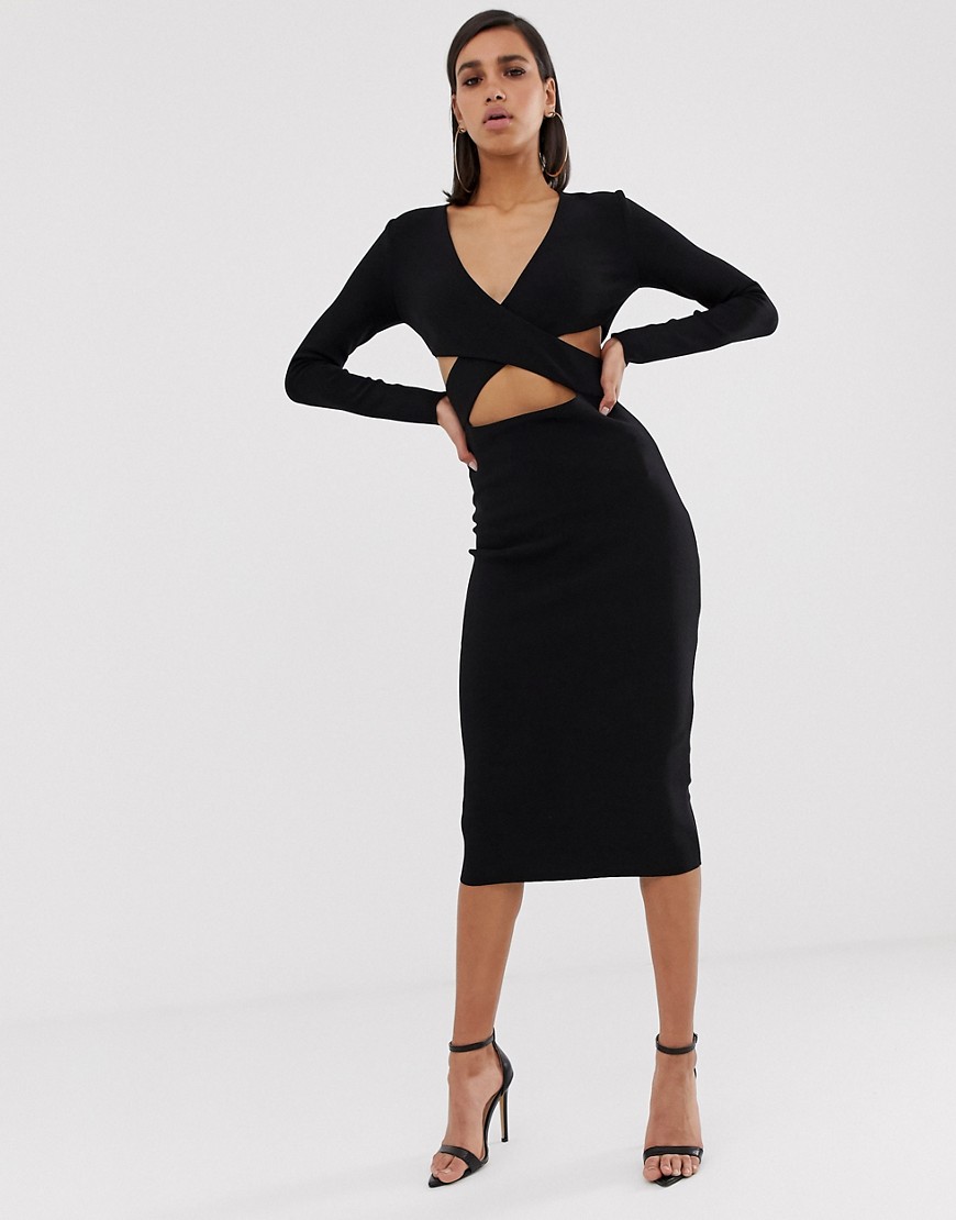 Bec & Bridge - Madame noir - Midi-jurk met uitsnijdingen-Zwart
